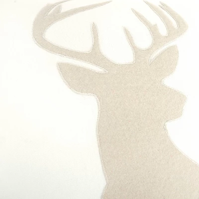 20"x20" Oversize Deer Head Square Throw Pillow Cover Light Beige - Rizzy Home 4 20"x20" Oversize Deer Head Square Throw Pillow Cover Light Beige - Rizzy Home - Image 4