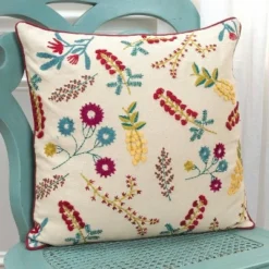 20"x20" Oversize Floral Square Throw Pillow Cover Beige - Rizzy Home 7 20"x20" Oversize Floral Square Throw Pillow Cover Beige - Rizzy Home -Online Home Decor GUEST 91eb9e70 7276 4790 8da8 45afb7d37eb7