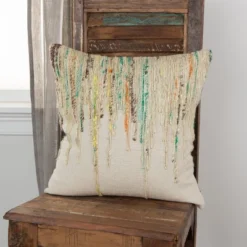 20"x20" Oversize Abstract Striped Square Throw Pillow Cover Green - Rizzy Home -Online Home Decor GUEST 931f07cf c3f6 46f6 a011 c06fd7742789