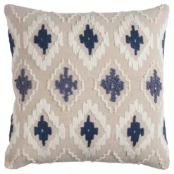 20"x20" Geometric Diamond Textured Throw Pillow - Rizzy Home -Online Home Decor GUEST 9802abd3 3b11 4ea4 b914 3a5c57e3a714