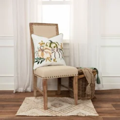 20"x20" Pumpkins Square Throw Pillow Cover Green/Ivory - Rizzy Home