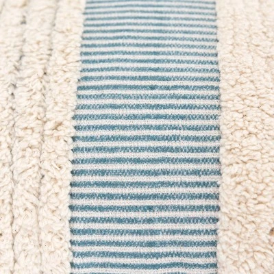 14"x26" Oversize Modern Farmhouse Craft Lumbar Throw Pillow Teal Blue - Rizzy Home 2 14"x26" Oversize Modern Farmhouse Craft Lumbar Throw Pillow Teal Blue - Rizzy Home - Image 2