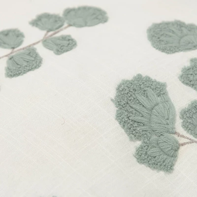 20"x20" Oversize Botanical Poly Filled Square Throw Pillow Gray - Rizzy Home 3 20"x20" Oversize Botanical Poly Filled Square Throw Pillow Gray - Rizzy Home - Image 3