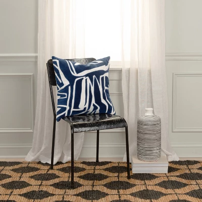 20"x20" Oversize Abstract Square Throw Pillow Cover Dark Blue - Rizzy Home 1 20"x20" Oversize Abstract Square Throw Pillow Cover Dark Blue - Rizzy Home