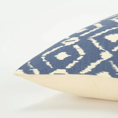 18"x18" Ikat Square Throw Pillow Cover Blue - Rizzy Home 4 18"x18" Ikat Square Throw Pillow Cover Blue - Rizzy Home - Image 4