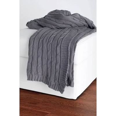 50"x60" Cable Knit Throw Blanket - Rizzy Home 5 50"x60" Cable Knit Throw Blanket - Rizzy Home - Image 5