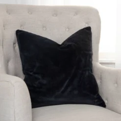 22"x22" Oversize Reversible Solid Square Throw Pillow Cover Black - Rizzy Home -Online Home Decor GUEST b603a210 0610 4299 8a96 e6218c256a9b