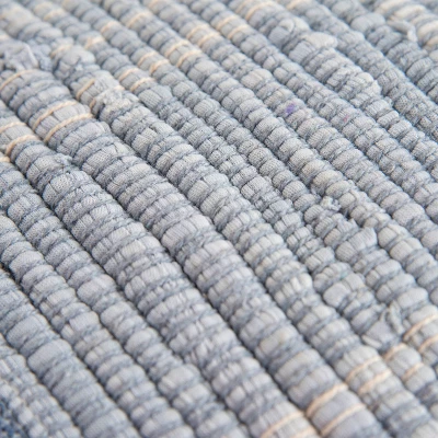 18"x18" Polyester Filled Color Blocked Square Throw Pillow Blue - Rizzy Home 1 18"x18" Polyester Filled Color Blocked Square Throw Pillow Blue - Rizzy Home