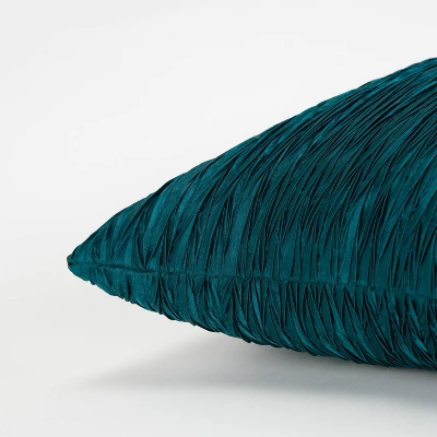 18"x18" Detailed Solid Textured Square Throw Pillow Blue - Rizzy Home 4 18"x18" Detailed Solid Textured Square Throw Pillow Blue - Rizzy Home - Image 4