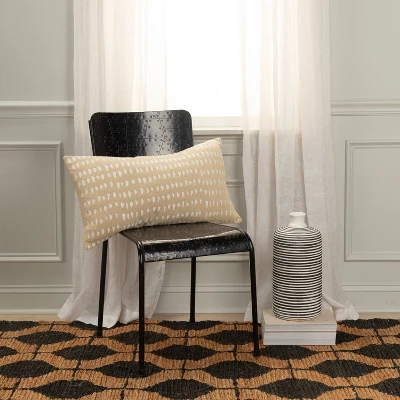 14"x26" Oversized Animal Skin Lumbar Throw Pillow Cover Ivory - Rizzy Home 4 14"x26" Oversized Animal Skin Lumbar Throw Pillow Cover Ivory - Rizzy Home - Image 4