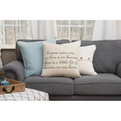 20"x20" Oversize 'Heaven In Our Home' Quote Poly Filled Square Throw Pillow Neutral - Rizzy Home -Online Home Decor GUEST ccd4aaa4 af13 455d a928 d1978149fdb4
