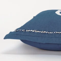 14"x20" Oversize Monogram Poly Filled Lumbar Throw Pillow Blue - Rizzy Home -Online Home Decor GUEST cf39733d e203 45b8 a732 d48fca153e18