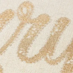 18"x18" Poly Filled 'Be Merry' Square Throw Pillow Beige - Rizzy Home