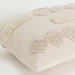 14"x26" Oversize Natural Modern Industrial Lumbar Throw Pillow Ivory - Rizzy Home