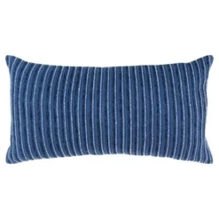 14"x26" Oversized Solid Striped Poly Filled Lumbar Throw Pillow - Rizzy Home -Online Home Decor GUEST d8732441 8f2a 4917 a442 e3c17b183801