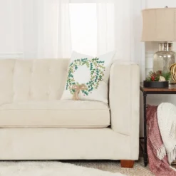 20"x20" Oversize Wreath Square Throw Pillow Cover - Rizzy Home -Online Home Decor GUEST d88186ad df8c 4b2f b83c 1c652d072bb1