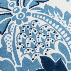 18"x18" Floral Square Throw Pillow Cover Blue - Rizzy Home -Online Home Decor GUEST d9c1b38b 6643 4029 bdee 51cde1e33127