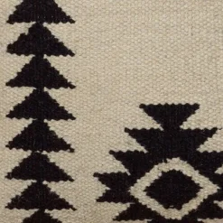 18"x18" Textured Southwestern Square Throw Pillow Ivory/Black - Rizzy Home