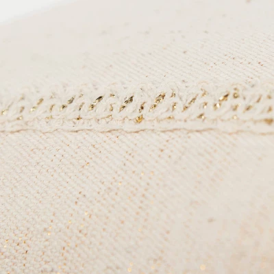 18"x18" Poly Filled 'Be Merry' Square Throw Pillow Beige - Rizzy Home 2 18"x18" Poly Filled 'Be Merry' Square Throw Pillow Beige - Rizzy Home - Image 2