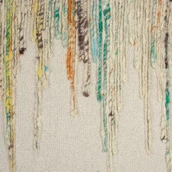 20"x20" Oversize Abstract Striped Square Throw Pillow Cover Green - Rizzy Home