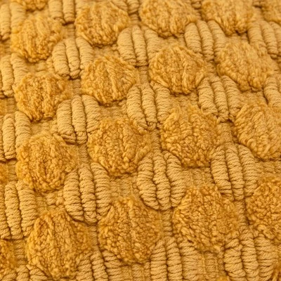 20"x20" Oversize Solid Textured Square Throw Pillow Cover Yellow - Rizzy Home 4 20"x20" Oversize Solid Textured Square Throw Pillow Cover Yellow - Rizzy Home - Image 4