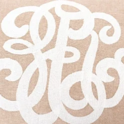 14"x20" Oversize Monogram Lumbar Throw Pillow Cover Khaki - Rizzy Home -Online Home Decor GUEST eae44450 cc86 485e 8e44 bea50236192d