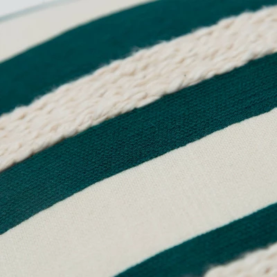 20"x20" Oversize Striped Square Throw Pillow Cover Teal - Rizzy Home 2 20"x20" Oversize Striped Square Throw Pillow Cover Teal - Rizzy Home - Image 2