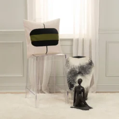 20"x20" Oversize Color Block Square Throw Pillow Cover Dark Green - Rizzy Home