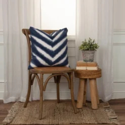 20'x20' Oversize Craft Square Throw Pillow Blue - Rizzy Home: Bohemian Style, Cotton Texture, Indoor Decor -Online Home Decor GUEST f4140e3c e9e9 4f21 82f1 5720885607b7