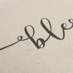 20"x20" Oversize Sentiment Polyester Filled Square Throw Pillow Neutral - Rizzy Home