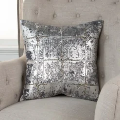 20"x20" Oversize Abstract Square Throw Pillow Silver/Gold - Rizzy Home: Modern Canvas Cotton, Zippered, Indoor Decorative Cushion 5 20"x20" Oversize Abstract Square Throw Pillow Silver/Gold - Rizzy Home: Modern Canvas Cotton, Zippered, Indoor Decorative Cushion -Online Home Decor GUEST f8de1040 0f90 43eb a7fb b556c682d1d0