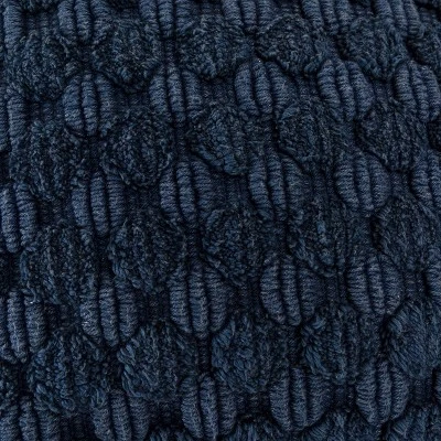 20"x20" Oversize Solid Textured Square Throw Pillow Cover Blue - Rizzy Home 4 20"x20" Oversize Solid Textured Square Throw Pillow Cover Blue - Rizzy Home - Image 4