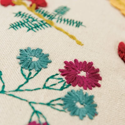 20"x20" Oversize Floral Square Throw Pillow Cover Beige - Rizzy Home 1 20"x20" Oversize Floral Square Throw Pillow Cover Beige - Rizzy Home